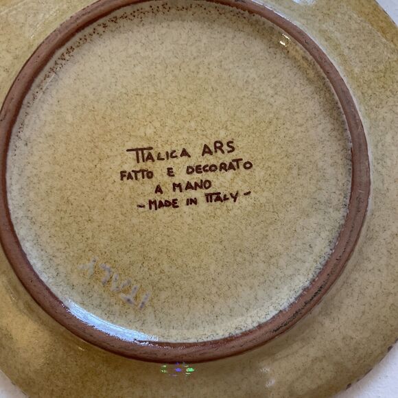 Ceramic "Hand Painted‎ ITALICA ARS" Made in ITALY" 2 Bread Appetizer PLATEs - Picture 5 of 8